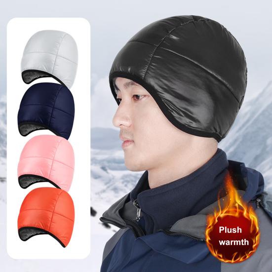 

Простая зимняя шапка из мягкого флиса, ветрозащитная темно-синий