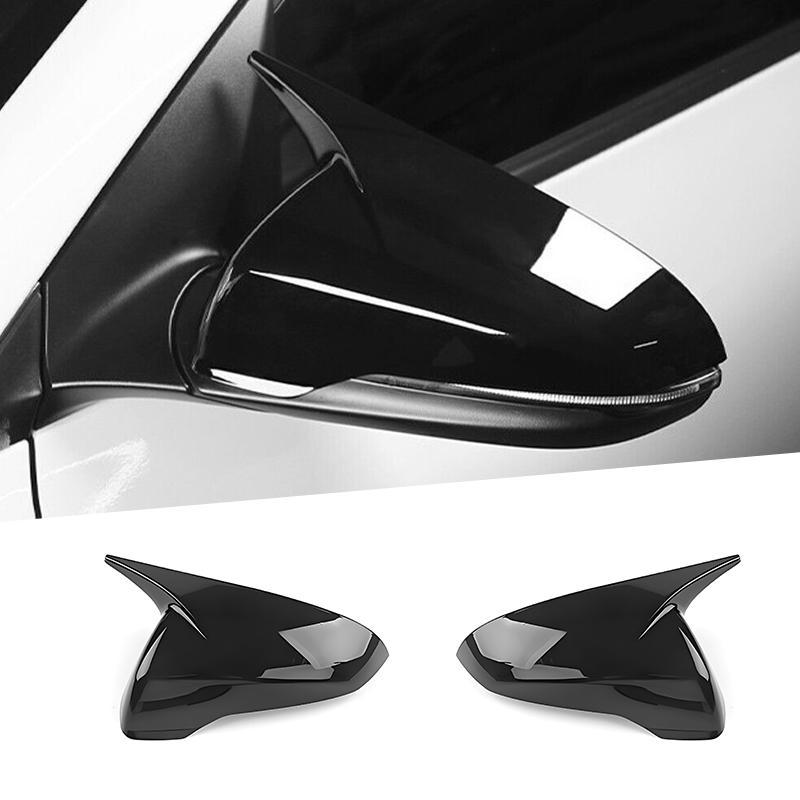 1 Pair Car Exterior Side Rearview Door Mirror Cover Trim Cap Glossy Black Fit for Hyundai Veloster Plastic