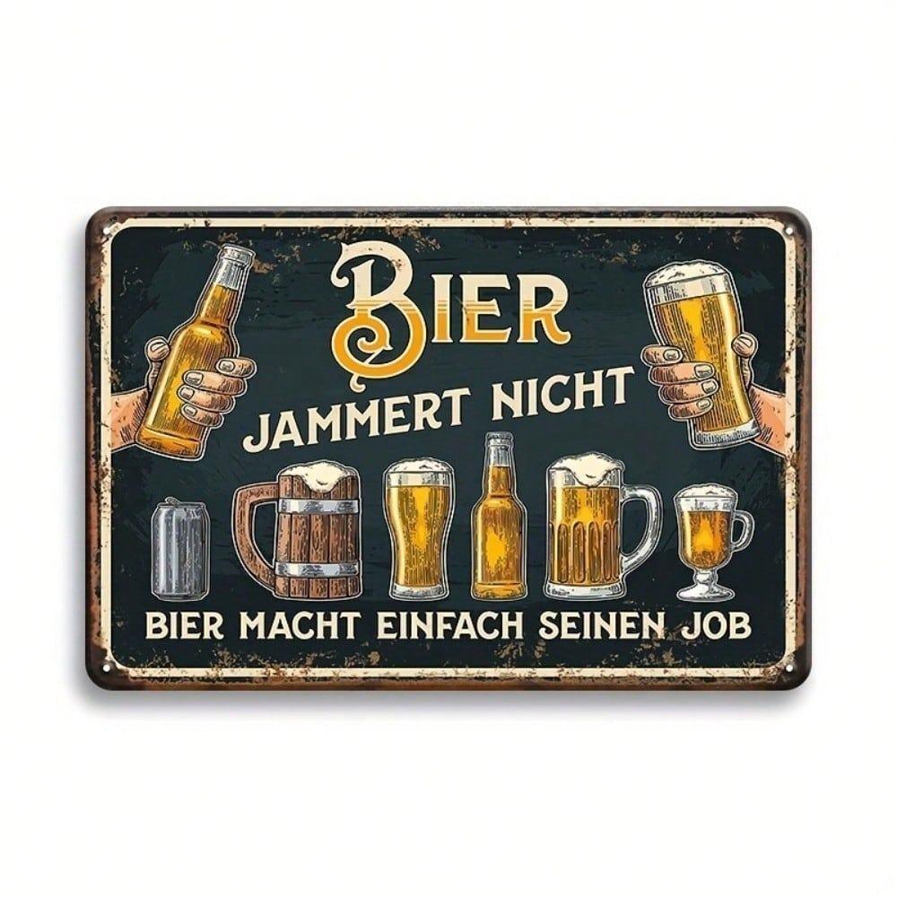 Vintage Metal Tin Sign German Beer Wall Decor Rustic Pub Bar Art 8x12