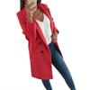 Winter Warm Cardigan Jacket Long Solid Color Blazer Coat Women Overcoat Autumn