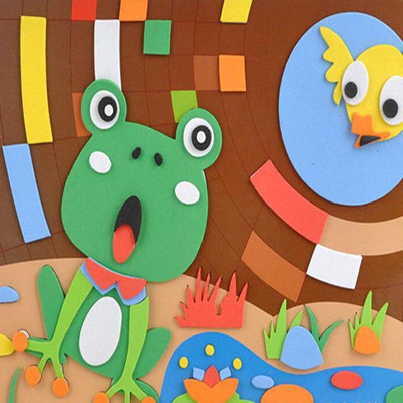 10Pcs Thick A4 Gold Powder Glitter Stickers Eva Foam Paper Shining Papers Kids Handmade Diy Scrapbooking Craft Decor Sticker