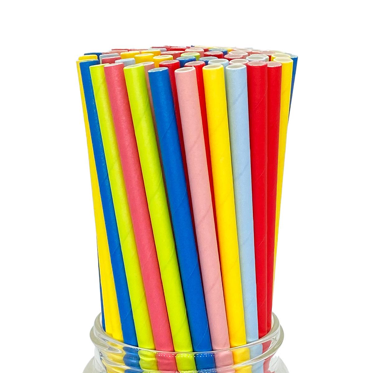 

Упаковка из 25 штук 6x197 мм Экологически чистые однотонные бумажные соломинки - Идеально подходят для кофе, молока, чая и праздничных напитков