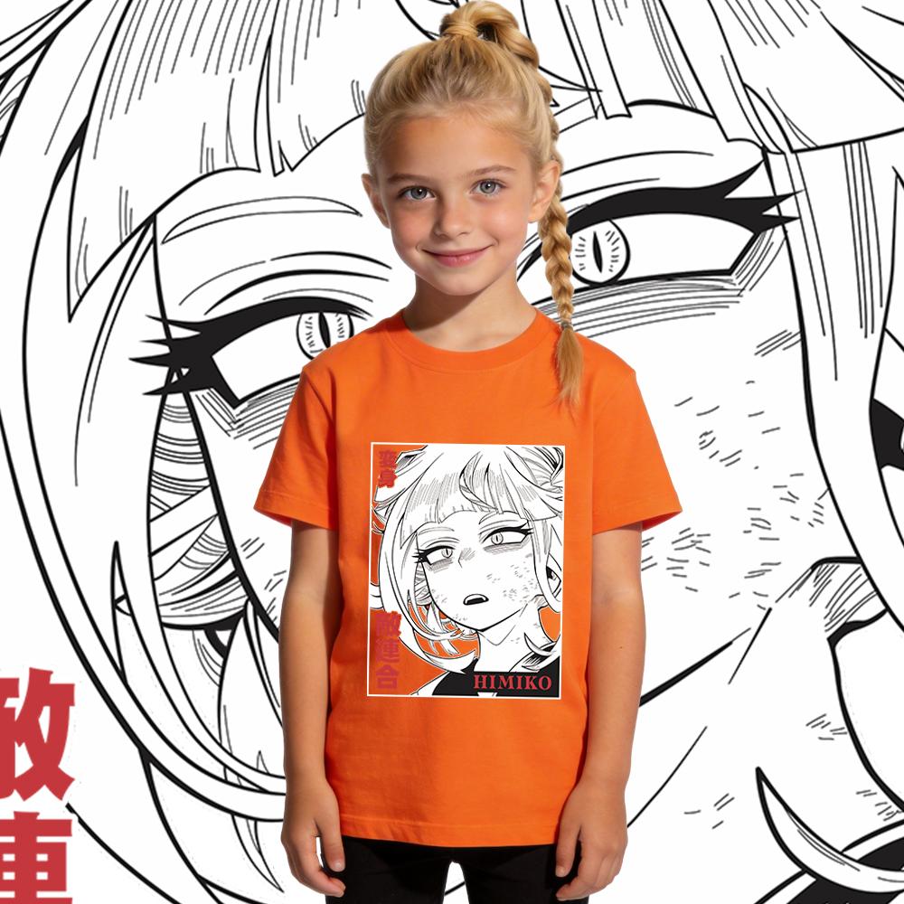 My Hero Academia Himiko Toga Anime Print Cotton T Shirt for Boys Girls Kids Daily Wear Soft Casual Top