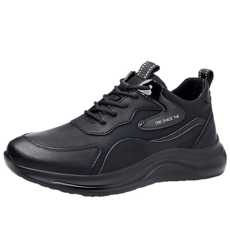 Herrenschuhe Herbst und Winter Herren Freizeitschuhe vielseitige Sportlederschuhe Herren Samt Innenhöhe erhöhende Schuhe Herren