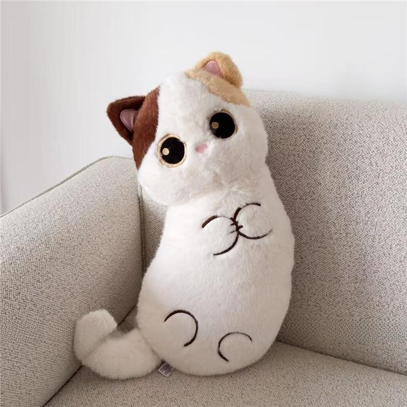 Cartoon Cat Plush Pillow With Embroidered Animal Design For Couch Lounge And Bed Comfort