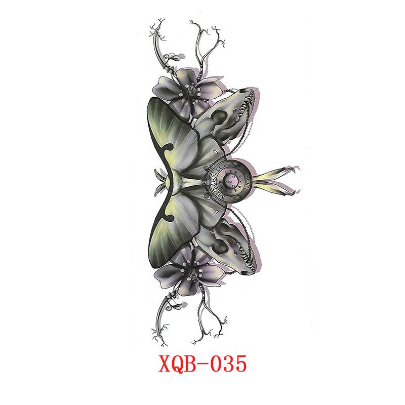 Kleine Ganzarm-Tattoo-Aufkleber, Blumenbuchstaben, Tier-Tattoo-Aufkleber, Schwarze Aufkleber Tattoo