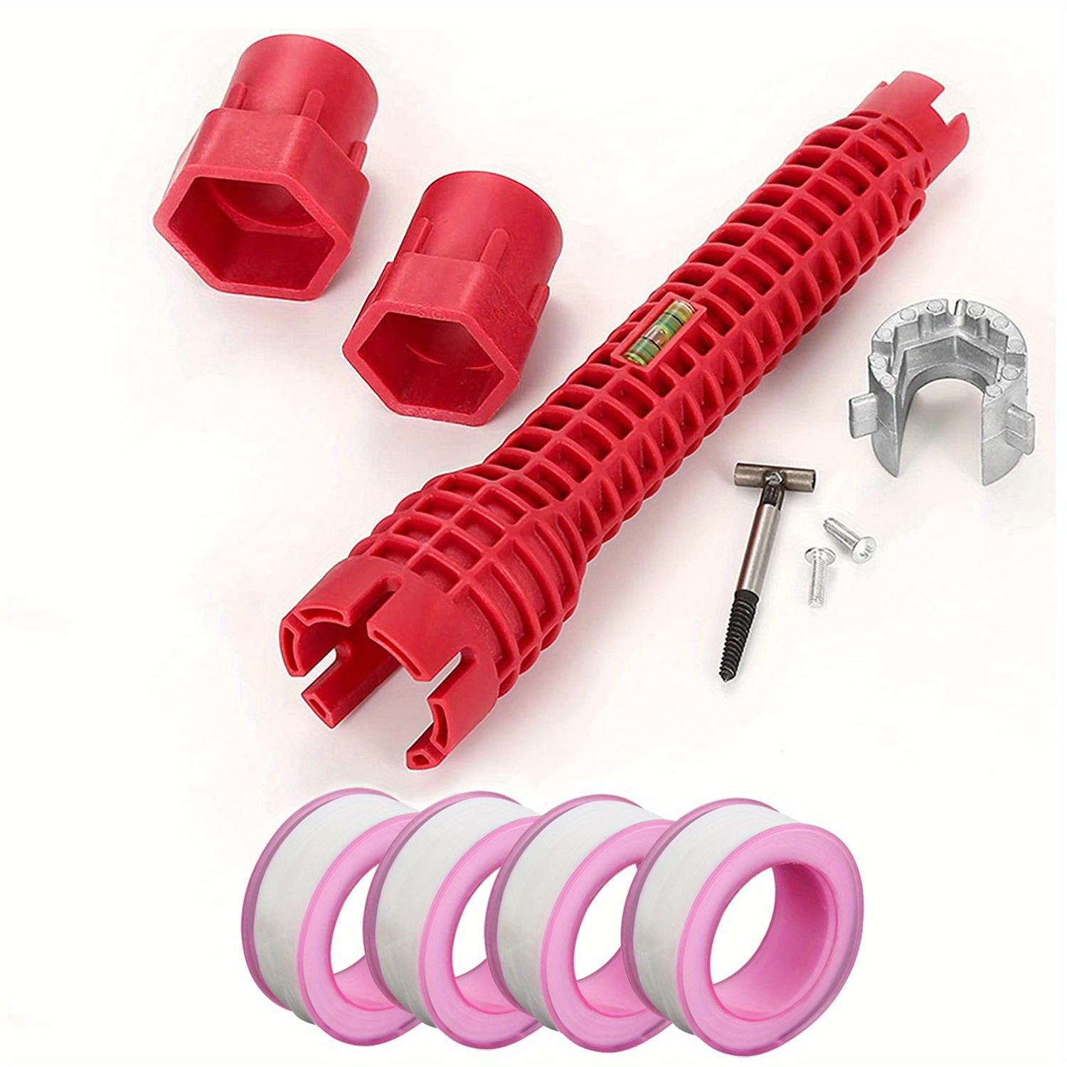 

8-in-1 Faucet Sink Installer Tool Multifunctional Plumbing Repair Installation Hand Tool for Toilet Bowls Thread Seal Tape