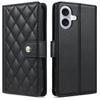 Funda tipo cartera de cuero con diseño de rejilla 3D y correa de lujo, soporte para libro para iPhone 17 16 15 Pro Max Samsung S25 S24 Plus A17 A16, para chicas, ranura magnética para tarjetas, tapa abatible