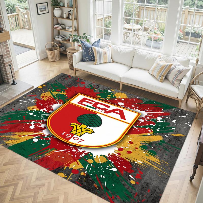 FC Augsburg FC Design Crystal Velvet Carpet Cozy Non?Slip Printed Rug For Bedroom Living Room Entrance