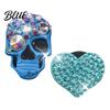 Totenkopf Herz Auto Dekoration 2 Stück Bling Lüftungsschlitz Clips Strass Glänzend Duft Diffusor Armaturenbrett Zierleiste Clip Lustiger Kopf Auto Innenraum Ornament Halloween