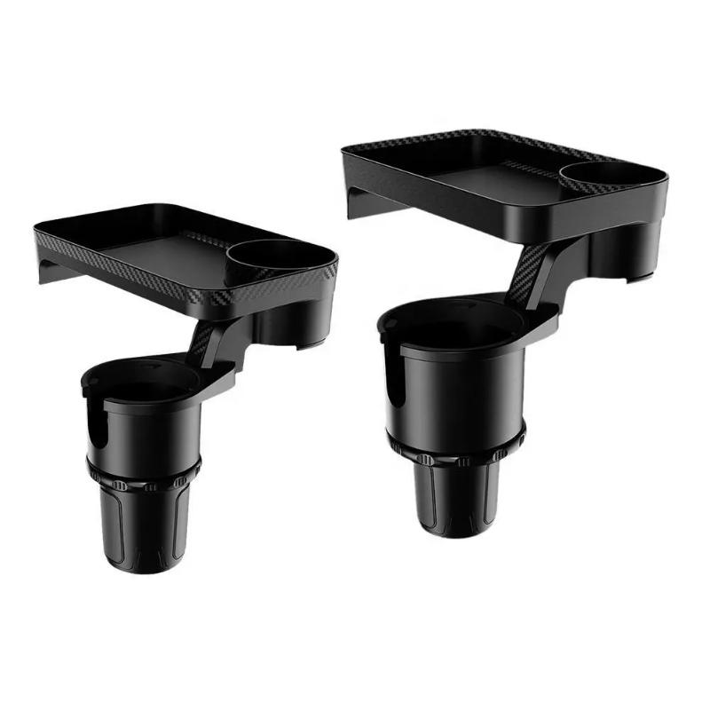 Portable Car Cup Holder Attachable Meal Tray Expanded Table Desk 360 Rotatable Adjustable Car Food Tray Cup
