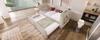 Upholstered daybed 90x190 cm, sofa bed, pull-out bed, armrests, USB & Type-C charging port, cup holder, linen blend fabric, beige, without mattress.