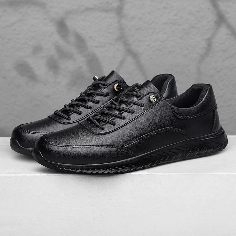 Modische Herrenschuhe aus echtem Leder Bequeme handgefertigte Skateboard-Schuhe für Herren Warme Plüsch-Winter-Sneaker Leichte Herren-Sportschuhe