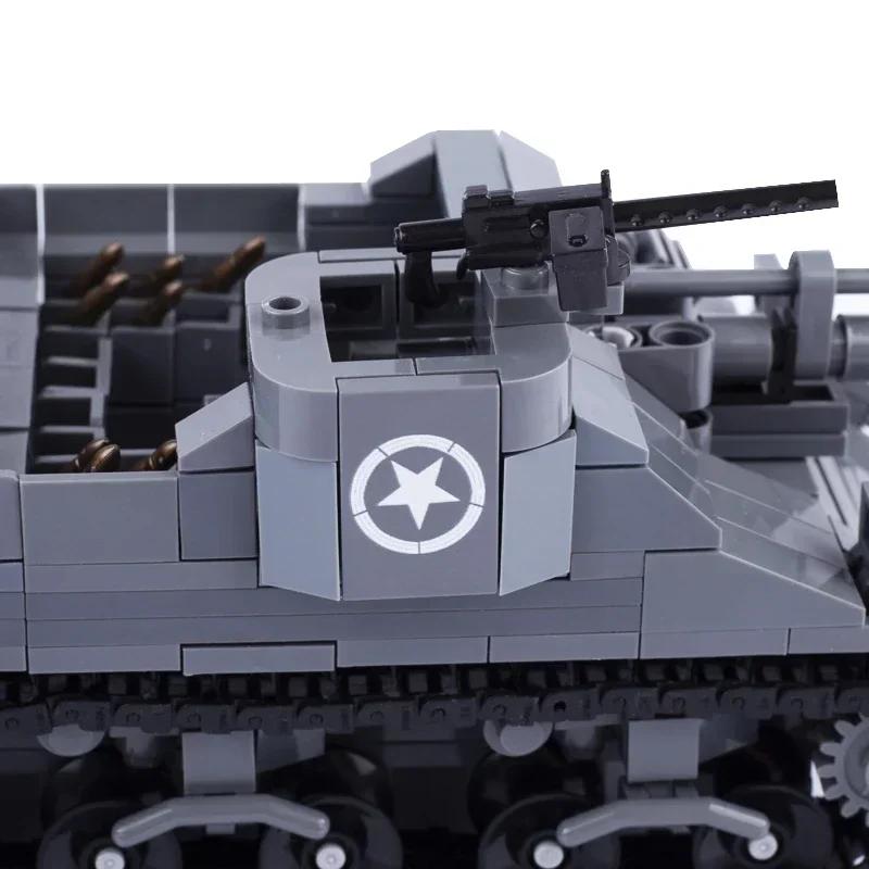 New MOC WW2 USA M7Priest Car Building Blocks Tank Soldiers Figures Parts Weapons for Children Bricks Army Artillery Military Toy