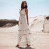 Summer Style Bohemian Maxi Dress Women's Lace Patchwork Swing Dress