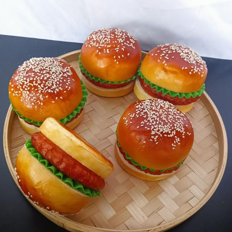 Artificial Hamburger Model Realistic PU Simulation Burger Food Decoration For Restaurant Display And Home Decoration