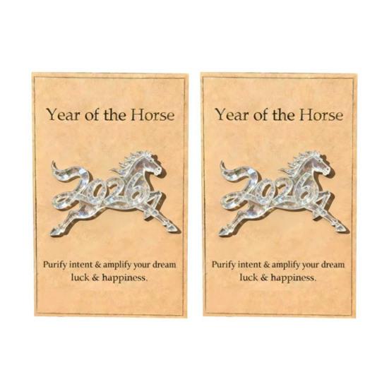 1/2Pcs 2026 Horse Pocket Hug with Card Bring Good Luck Wealth Year of The Horse Pocket Token Decoration Happy New Year Gifts