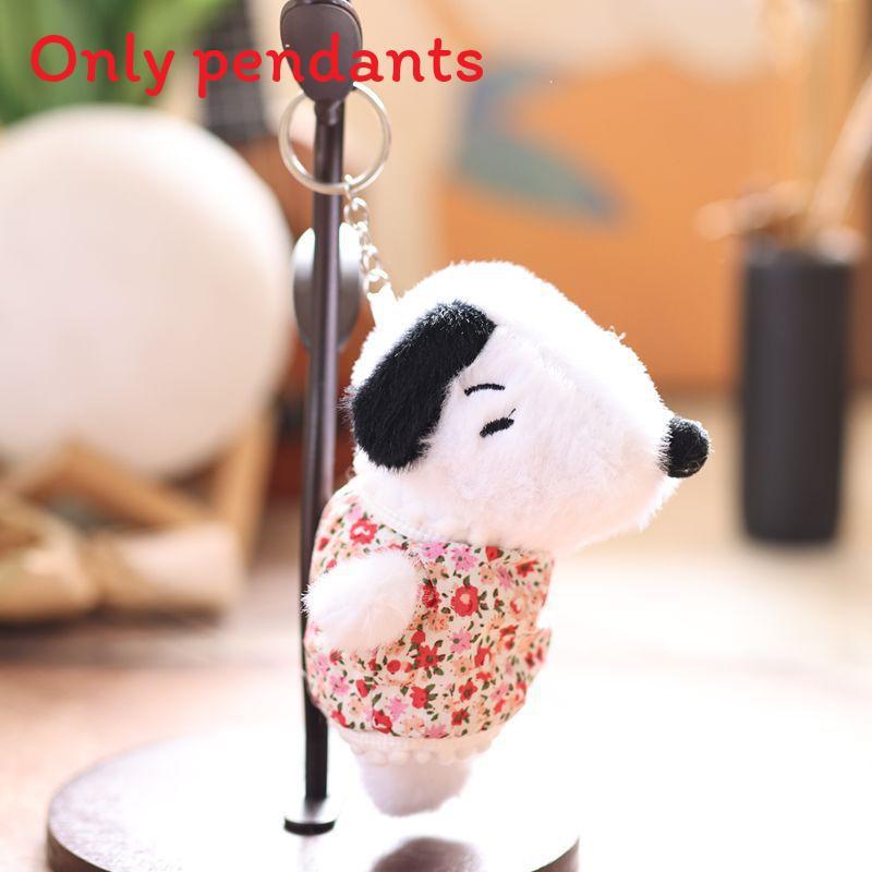 

Plush Dog Keychain With Floral Skirt Decoration For Tote Bags And Keys красный