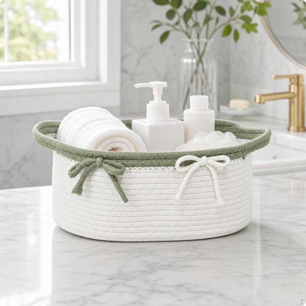 Rope Storage Basket Versatile Coiled with Reinforced Rim Sturdy for Bedroom Shelves,