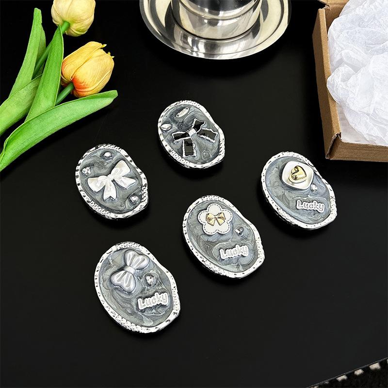 Bow Flower Luck Rhinestone Mobile Phone Airbag Bracket Back Sticker Retractable Portable Desktop Wind Support Frame