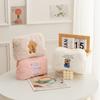 Japan and South Korea Plush Cosmetic Bag Cute Bear Portable Storage Toiletry Bag Girl Large-capacity Embroidered Bag