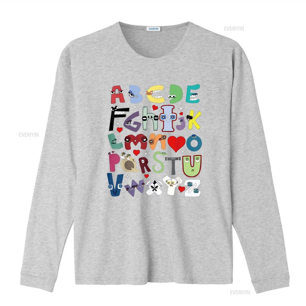 Alphabet Lore A Z I Love You Letter for Kids Boys and Girls T Shirt Vintage Washed Graphic Fashion Breathable Stretched Unisex