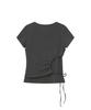 MISEKI SEOUL String Shirring Short Sleeve Charcoal