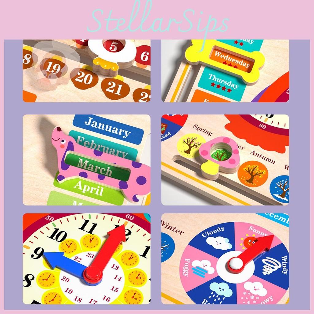 Childrens Wooden Calendar And Clock Learning Puzzle Toy For Education Preschool