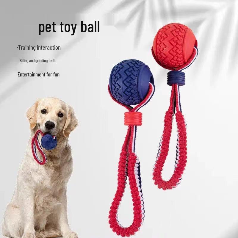 Large Breed Dog Training Ball with Rope – Interactive Toy for Malinois, Golden Retriever, German Shepherd