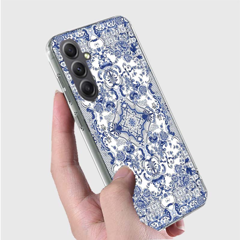 

Blue white Porcelain Pattern Phone Case for Samsung A16 A26 A36 A56 A17 A37 A57 A07 A06 A02S A03 A04S A05S Galaxy Note 20 10 A50 Samsung A71 4G