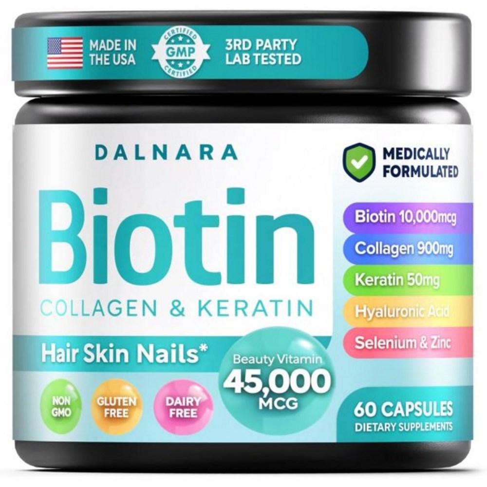 Biotin, Collagen, and Keratin 60 Tablets Hair, Skin, Nails Vitamin Women Men