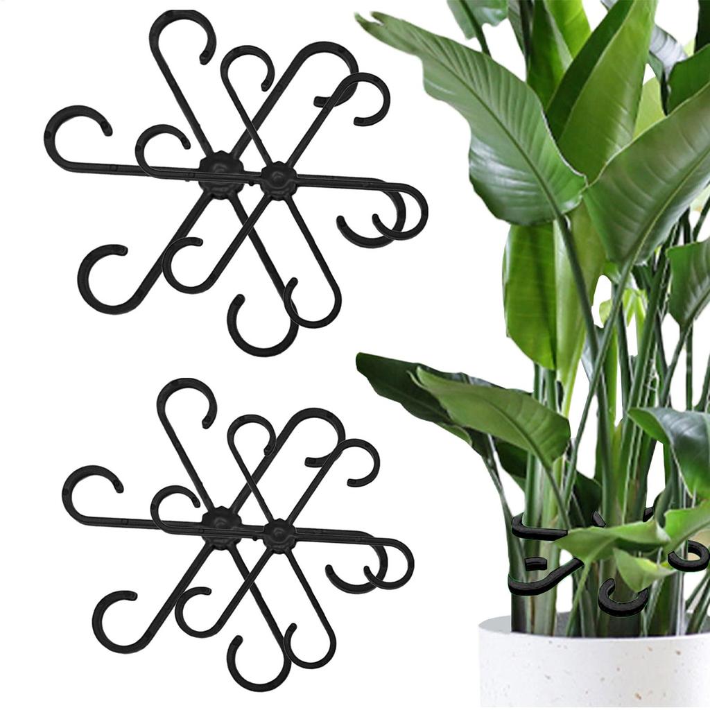 4Pcs Hanging Plant Stand Anti-Toppling Support Pole Plastic Hooks Fixator Flower Hydroponic Folding Fixed Garden Accessories