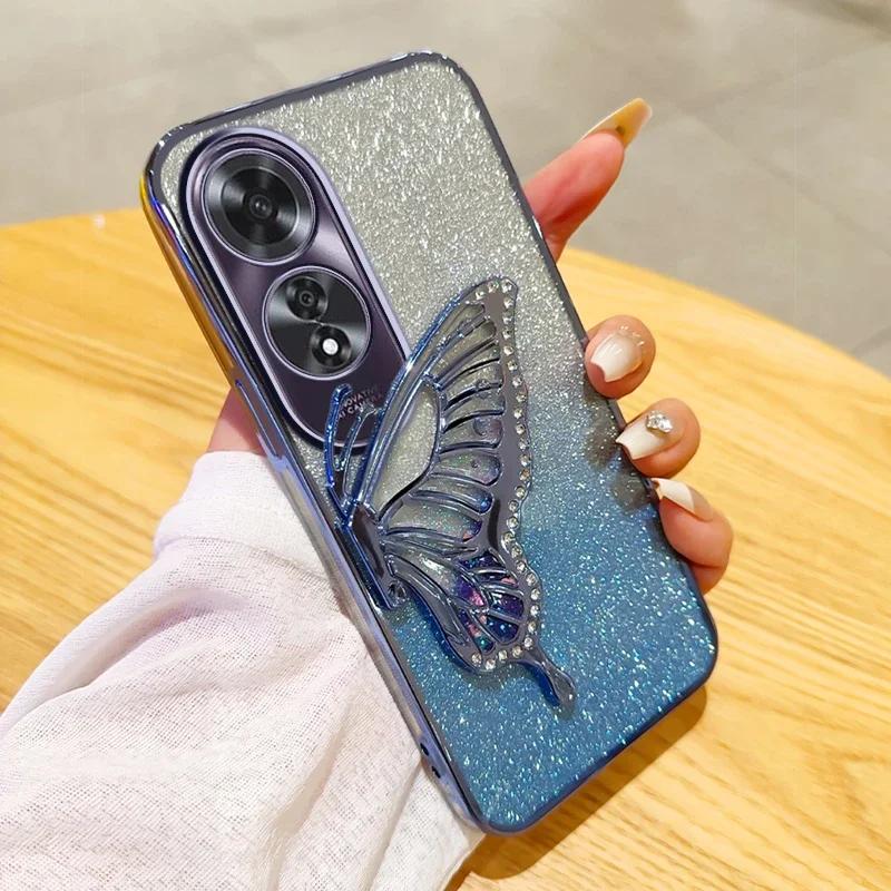 3D Buttriger Glitzer Handyhülle für OPPO A60 A98 5G A58 4G A78 4G A38 A18 4G A17 A17K A79 5G Kameraschutzhülle
