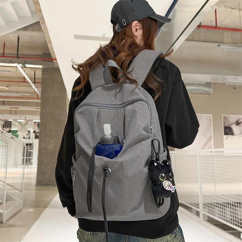 Cute Polka Dot Backpack – Fashionable & Functional School Bag for Men & Women – Perfect for Daily Use