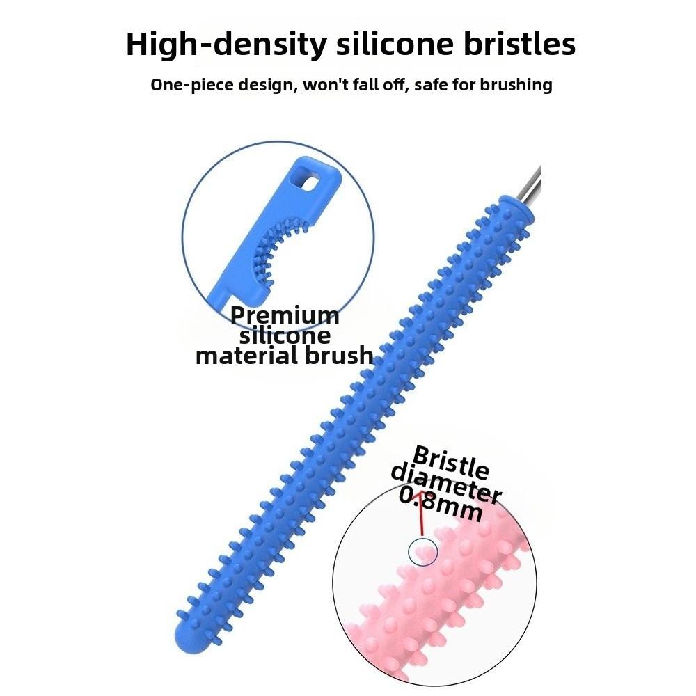 Dual-head Design Silicone Straw Brush 26cm Extended Version Bottle Brush  Feeding Bottle