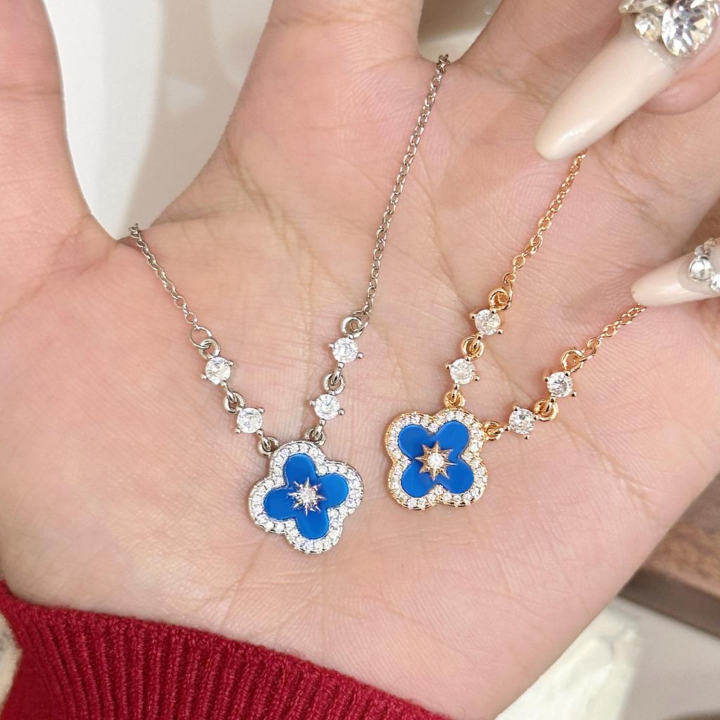 Four-leaf Clover Necklace for Women Light Luxury Fashion High-end Sense of Collarbone Chain Exquisite