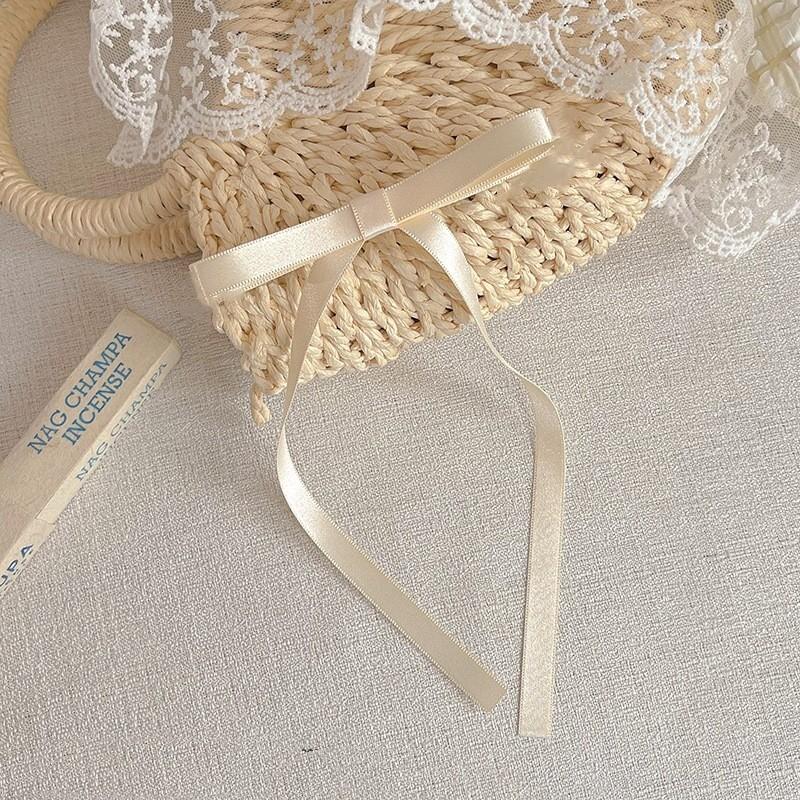 Solid Color Ribbon Hair Clip Female Long Streamer Sweet Temperament Duckbill Clip Simple Hair Accessories