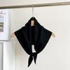 New Solid Color Knitted Triangular Scarf Multi-functional Soft Headscarf Coldproof Imitation Wool Neckerchief Women