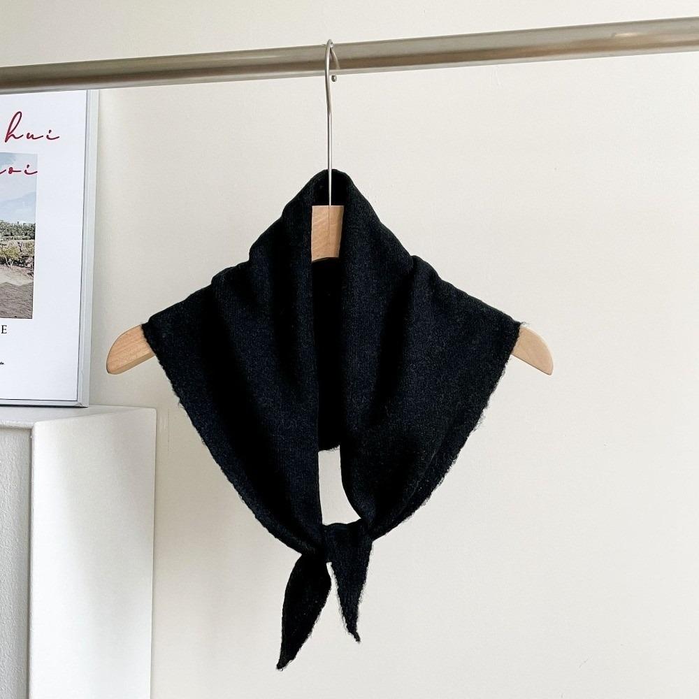 New Solid Color Knitted Triangular Scarf Multi-functional Soft Headscarf Coldproof Imitation Wool Neckerchief Women