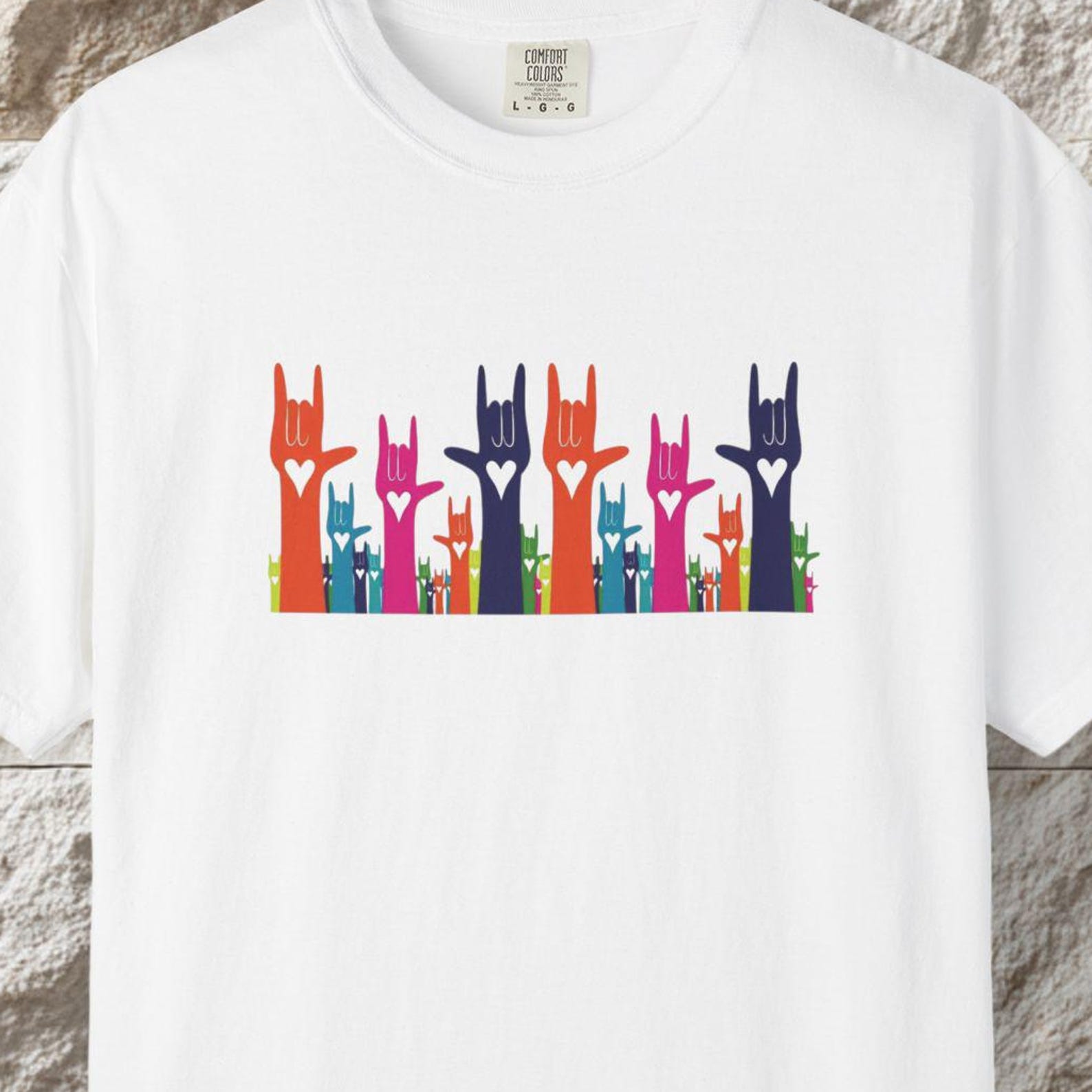 ASL I Love You Hand Sign T-Shirt, Inclusive Love S