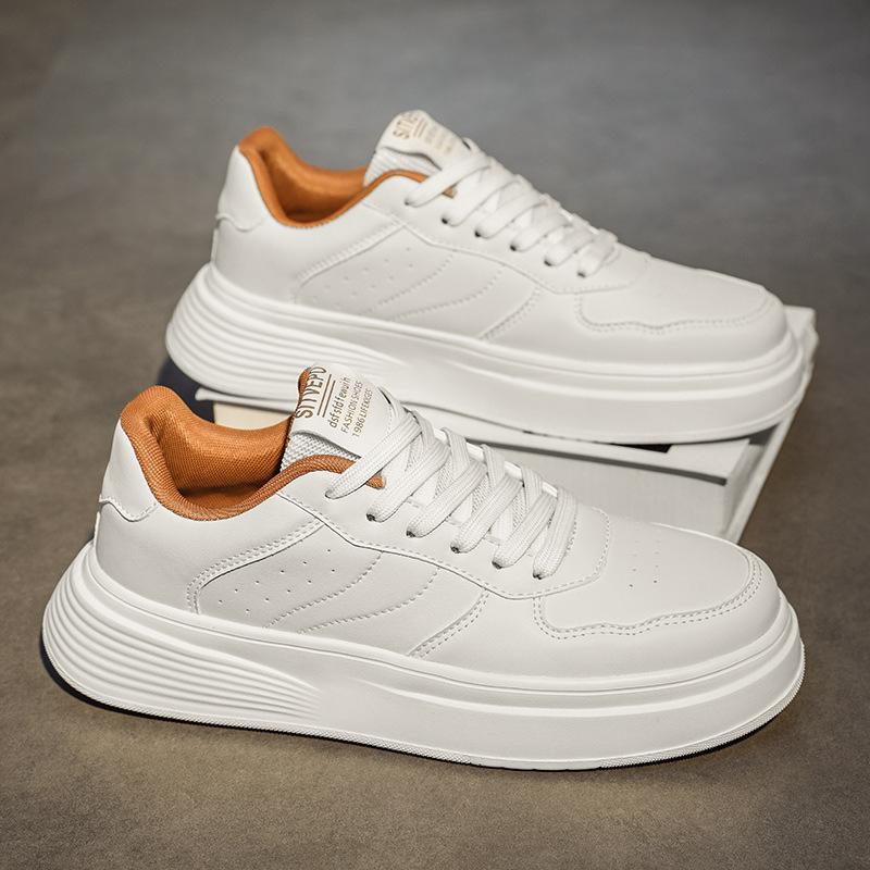 

Men s shoes spring soft-soled non-slip board shoes fashion versatile casual sports shoes student low-top flat-soled white shoes light tide 39 бежевый