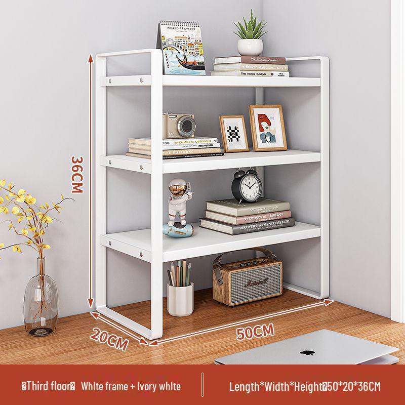 Wrought Iron Desktop Bookshelf for Bedroom, Living Room, or Office - Small, Simple Tabletop Organizer