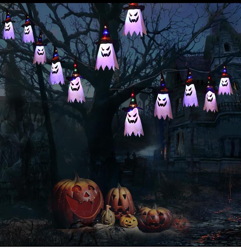 Halloween LED String Lights: Pumpkin Lanterns, Witch Hats, and Ghosts for Spooky Atmosphere