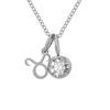 eManco Zodiac Rune Necklace with Rhinestone Birthstone in Stainless Steel