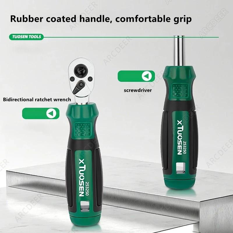 TUOSEN 40 Piece Ratchet Wrench and Screwdriver Comprehensive Set High Hardnes Swear Resistant Durable Multifunctional