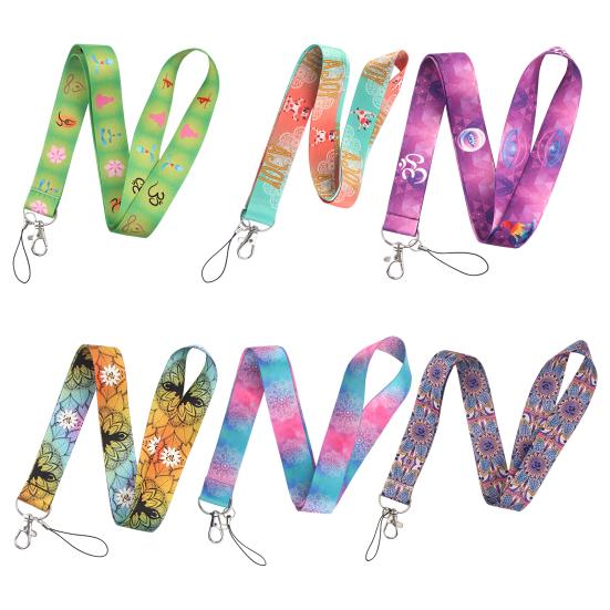 Lanyard Rope Double-sided Printed Delicate Patterns Wear-resistant Non-fading Fine Workmanship Hanging Items Portable Geometric Pattern