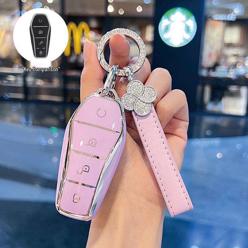 Etui na kluczyk BYD: Kompatybilny z Dolphin, Seagull, Song Plus, Qin DMI, Han EV, Tang, Seal, 06, Yuan Pro - Pokrowiec na brelok