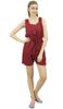 Bimba Womens Drawstring Solid Aqua Pj Set Buttondown Shirt Shorts Dress-10