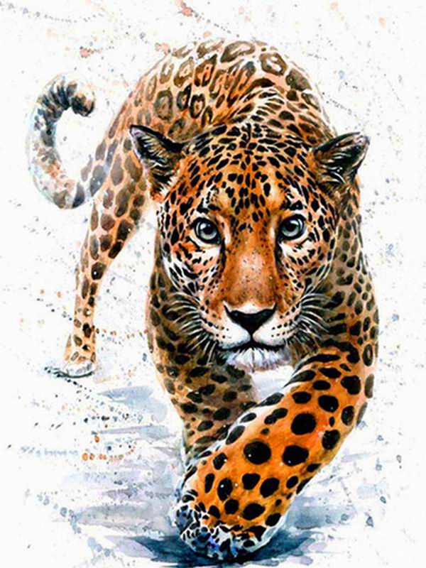 

Алмазная картина, абстрактный тигр и леопард, сделай сам, полная квадратная круглая дрель, стразы, вышивка, мозаика с животными, наборы для вышивки крестом, Настенный декор Round drill 30x40cm