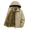 Hooded padded jacket winter outdoor lamb wool piled and thickened casual medium and old large size jacket tooling jacket men